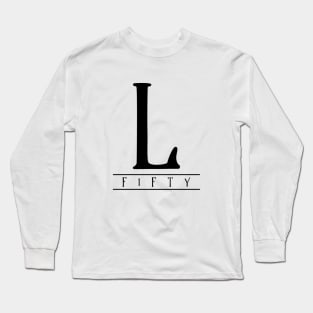 L (Fifty) Black Roman Numerals Long Sleeve T-Shirt